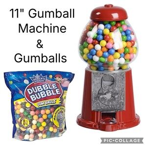 Vintage Gumball Machine with Gumballs